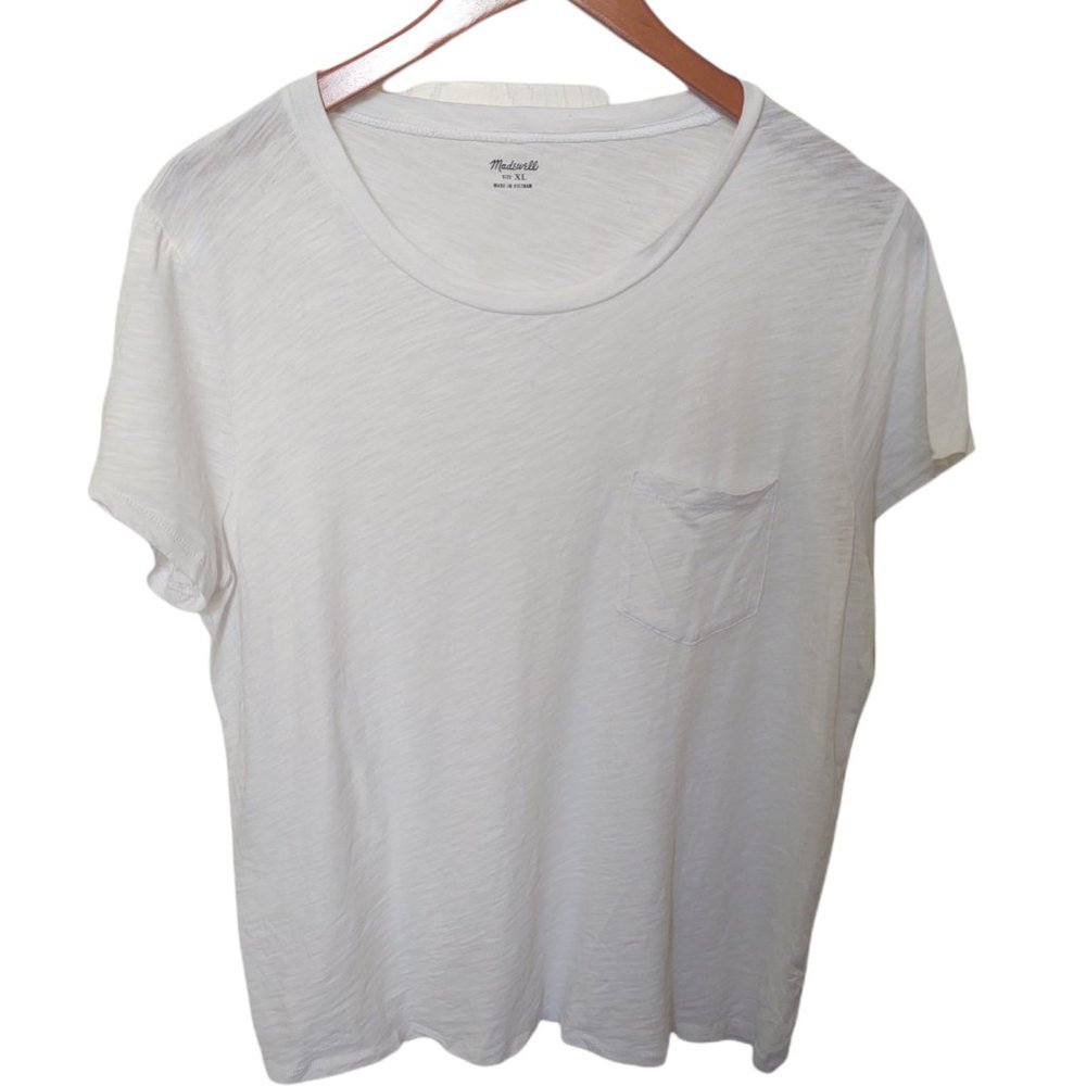 Madewell Whisper Cotton Crewneck With Front Pocket Size XL